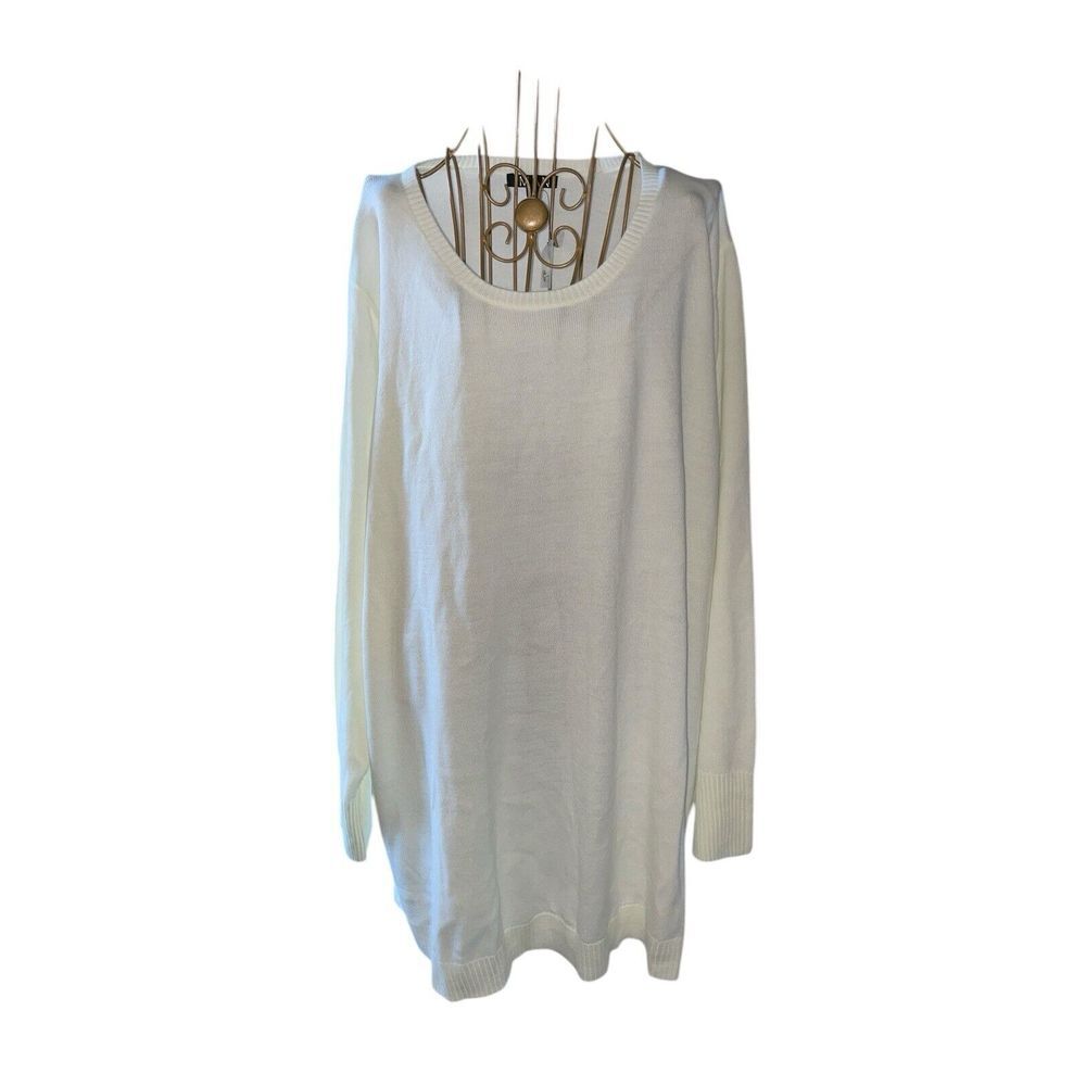 Iman Pullover White Sweater Lightweight Size 4X‎